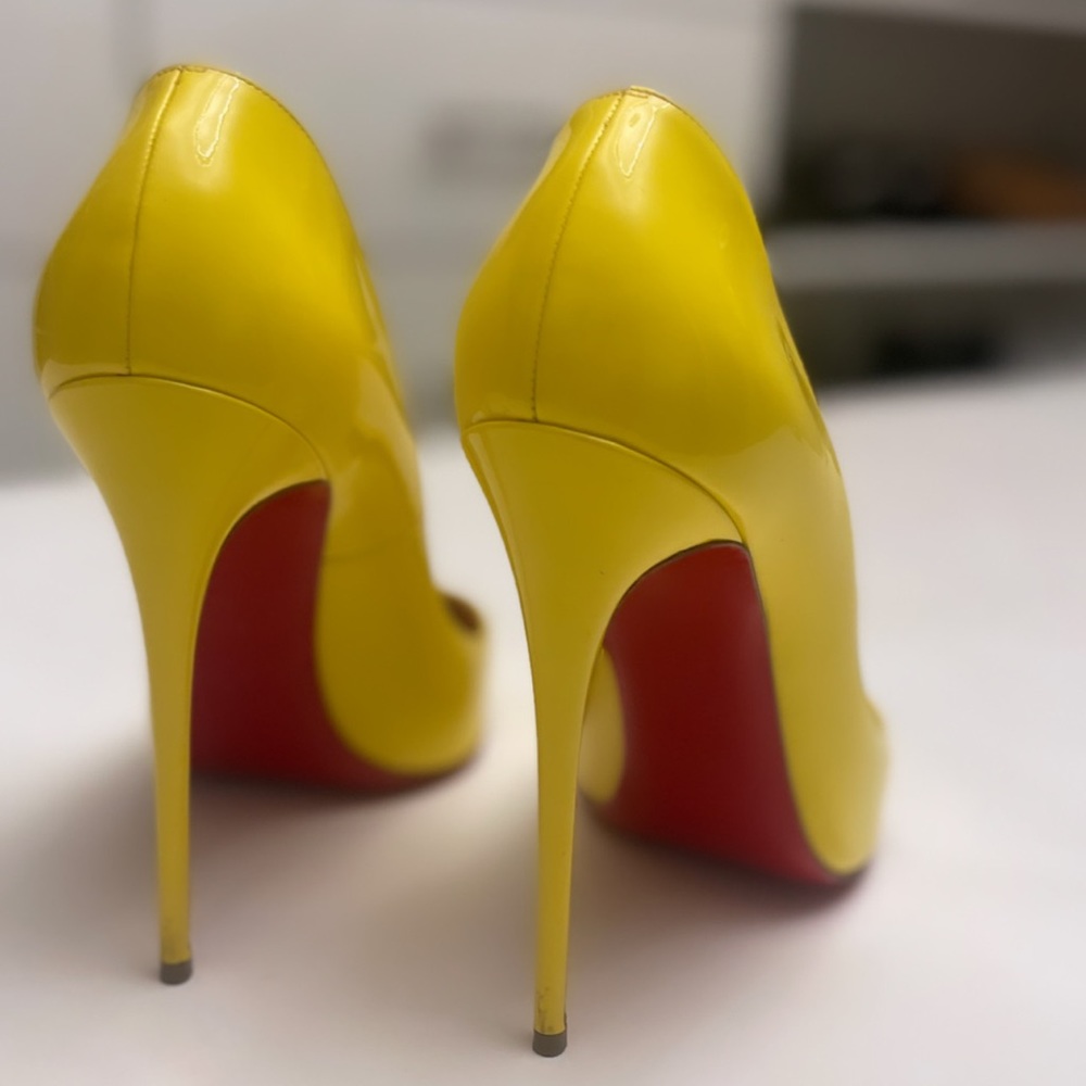 4 inch Yellow Authentic Louboutin’s worn few times no box